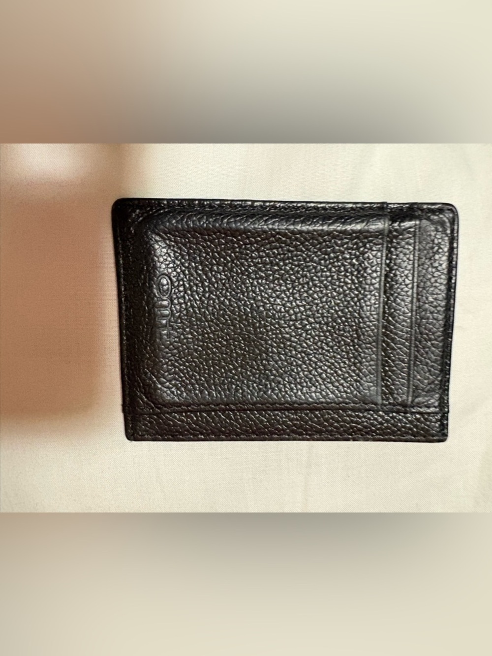 Men's Black Leather Card Holder Wallet - Classic ID Card Sleeve